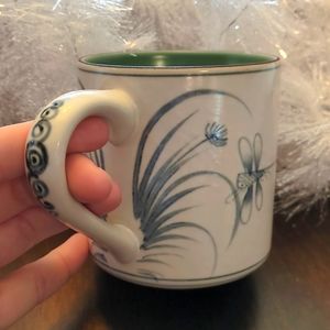 Unused Hand Painted Dragonfly Mug
